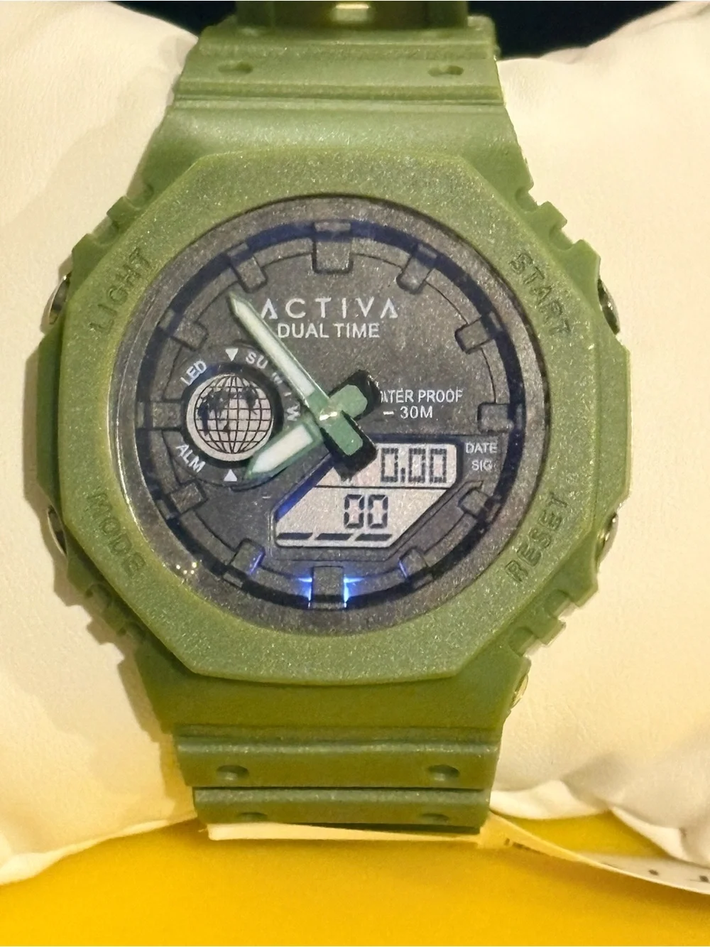 Activa Army Green Digital-Analog Sport Watch